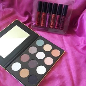 Eye shadow palette and 6 PC liquid lipsticks
